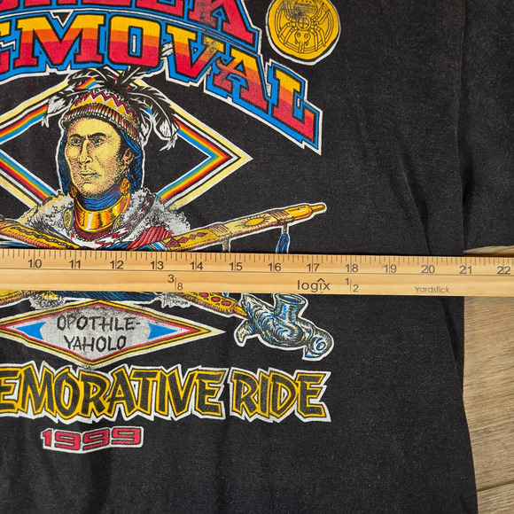 Vintage 90s Creek Removal Commemorative Ride Shirt XL USA Single Stitch Biker T - Picture 6 of 8